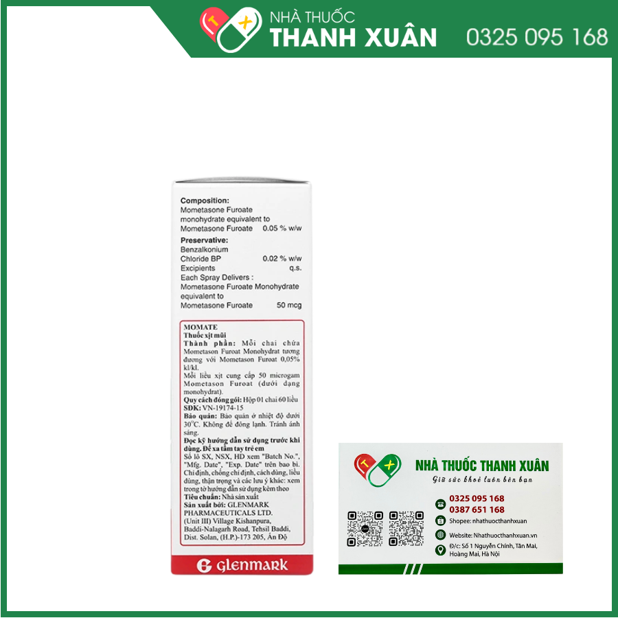 Momate Nasal Spray điều trị viêm mũi dị ứng (60 liều)